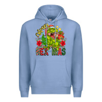 Colony Blue Merry Rexmas Premium Hoodie - CowhideDigitalArt