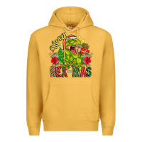 Mustard Merry Rexmas Premium Hoodie - CowhideDigitalArt