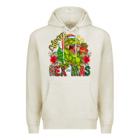 Oatmeal Heather Merry Rexmas Premium Hoodie - CowhideDigitalArt