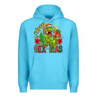 Ocean Blue Merry Rexmas Premium Hoodie - CowhideDigitalArt