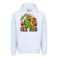 White Merry Rexmas Premium Hoodie - CowhideDigitalArt