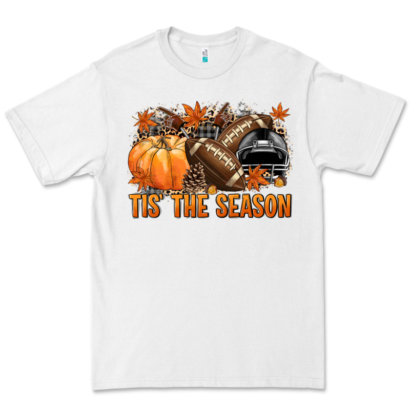 Tis' The Season Football Black Helmet Premium Tee by NancyCooperArtShop | Teevron