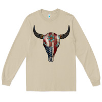 Mushroom American Bull Skull Gemstone Long Sleeve Tee - Jasminsmagicworld