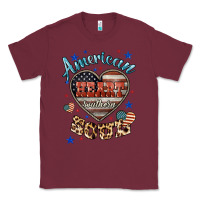 Burgundy American heart southern soul Classic Tee - HowdyJamesFarm