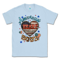 Dusty Blue American heart southern soul Classic Tee - HowdyJamesFarm
