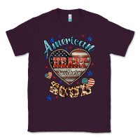 Plum American heart southern soul Classic Tee - HowdyJamesFarm