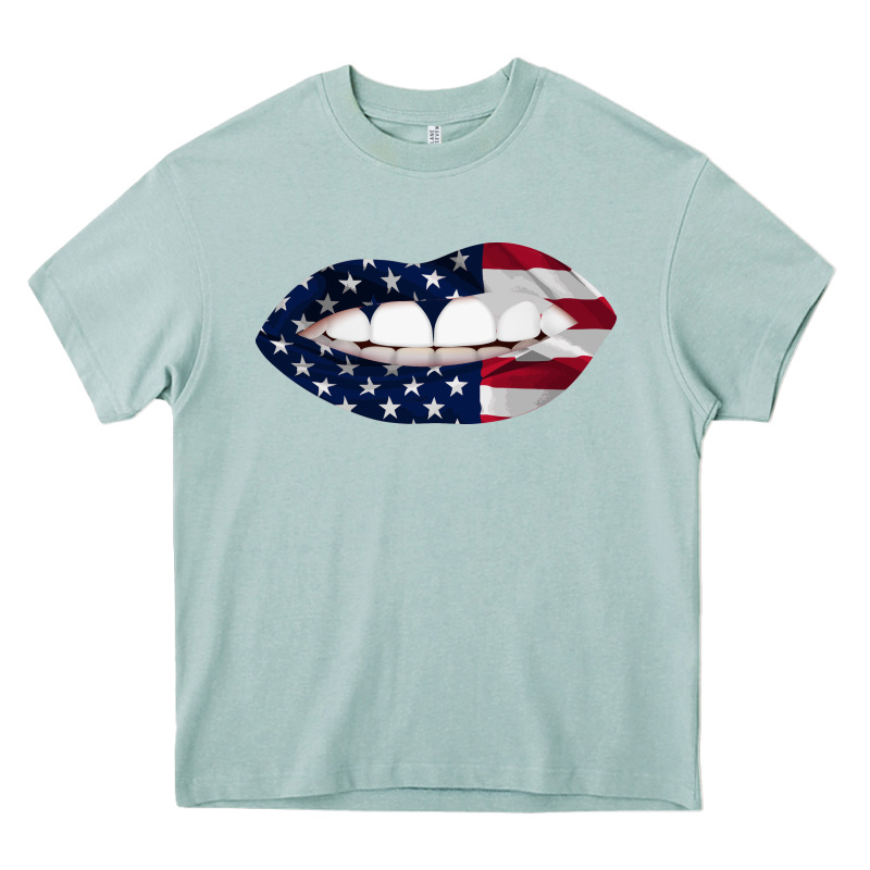 Lips American Flag Heavy Core Tee by Bettercallsaul | Teevron
