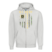 Dove Grey US ARMY Retired  Distressed American Flag Patriotic Zipper Hoodie - longCreatives
