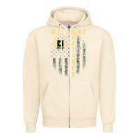 Sandshell US ARMY Retired  Distressed American Flag Patriotic Zipper Hoodie - longCreatives