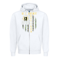 White US ARMY Retired  Distressed American Flag Patriotic Zipper Hoodie - longCreatives