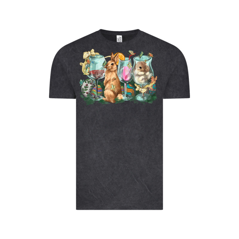 Easter Day Wine Glasses Bunny Vintage Tee by HowdyJamesFarm | Teevron