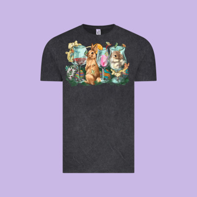 Easter Day Wine Glasses Bunny Vintage Tee Designed By Howdyjamesfarm