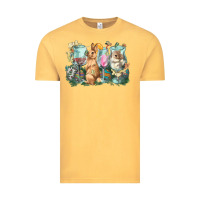 Vintage Mustard Easter Day wine glasses bunny Vintage Tee - HowdyJamesFarm
