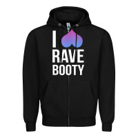 Black I Love Rave Booty I Heart Rave Tops Zipper Hoodie - longCreatives