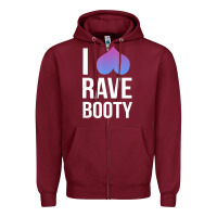 Burgundy I Love Rave Booty I Heart Rave Tops Zipper Hoodie - longCreatives