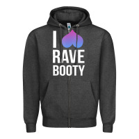 Charcoal Heather I Love Rave Booty I Heart Rave Tops Zipper Hoodie - longCreatives