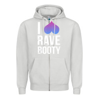 Dove Grey I Love Rave Booty I Heart Rave Tops Zipper Hoodie - longCreatives