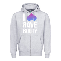 Heather Grey I Love Rave Booty I Heart Rave Tops Zipper Hoodie - longCreatives