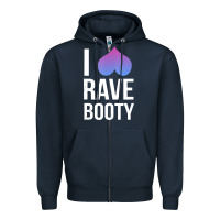 Navy I Love Rave Booty I Heart Rave Tops Zipper Hoodie - longCreatives