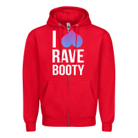 Red I Love Rave Booty I Heart Rave Tops Zipper Hoodie - longCreatives