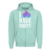 Seafoam I Love Rave Booty I Heart Rave Tops Zipper Hoodie - longCreatives