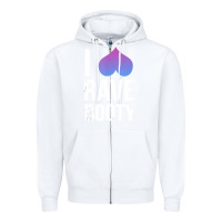 White I Love Rave Booty I Heart Rave Tops Zipper Hoodie - longCreatives
