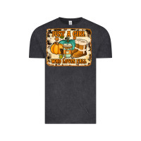 Vintage Black just a girl who loves fall cowhide background Vintage Tee - Jasminsmagicworld