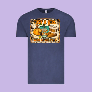 Just A Girl Who Loves Fall Cowhide Background Vintage Tee Designed By Jasminsmagicworld