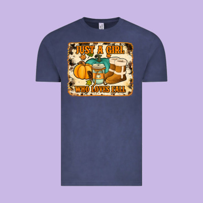 Just A Girl Who Loves Fall Cowhide Background Vintage Tee Designed By Jasminsmagicworld