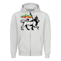 Dove Grey Rasta Lion of Judah Rastafarian Reggae Lion and Christian Zipper Hoodie - longCreatives
