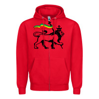 Red Rasta Lion of Judah Rastafarian Reggae Lion and Christian Zipper Hoodie - longCreatives