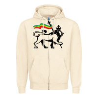 Sandshell Rasta Lion of Judah Rastafarian Reggae Lion and Christian Zipper Hoodie - longCreatives