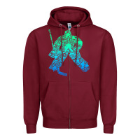 Burgundy Ice Hockey Goalie Hockey Player Youth Men Kids Boys Zipper Hoodie - longCreatives