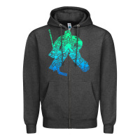 Charcoal Heather Ice Hockey Goalie Hockey Player Youth Men Kids Boys Zipper Hoodie - longCreatives