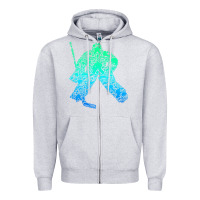 Heather Grey Ice Hockey Goalie Hockey Player Youth Men Kids Boys Zipper Hoodie - longCreatives