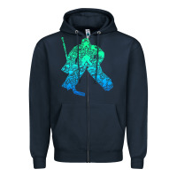 Navy Ice Hockey Goalie Hockey Player Youth Men Kids Boys Zipper Hoodie - longCreatives