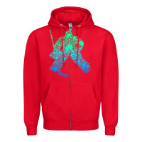 Red Ice Hockey Goalie Hockey Player Youth Men Kids Boys Zipper Hoodie - longCreatives