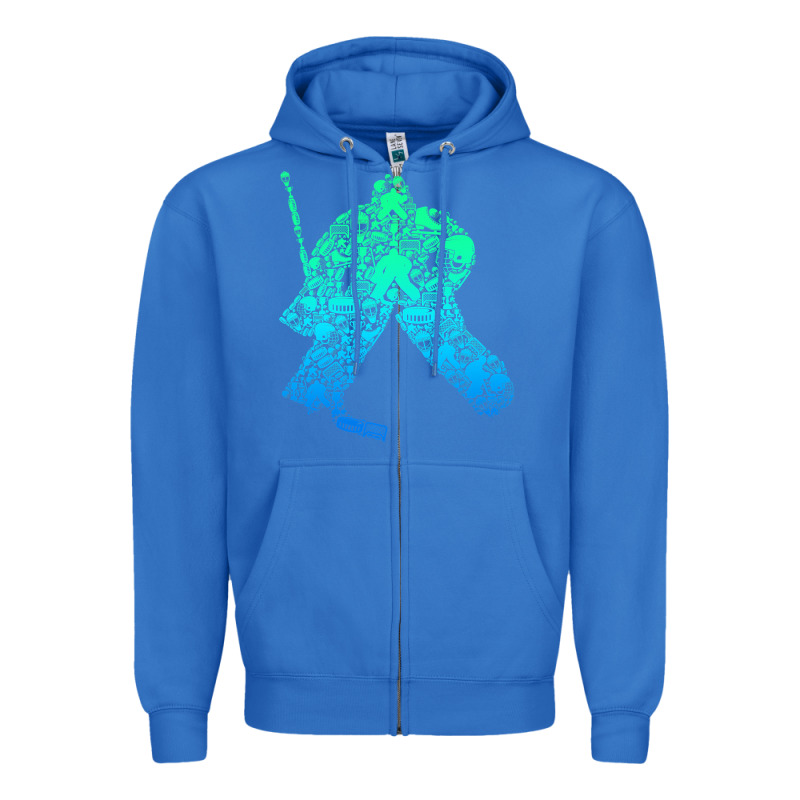 Ice Hockey Goalie Hockey Player Youth Men Kids Boys Zipper Hoodie by longCreatives | Teevron