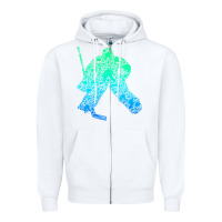 White Ice Hockey Goalie Hockey Player Youth Men Kids Boys Zipper Hoodie - longCreatives
