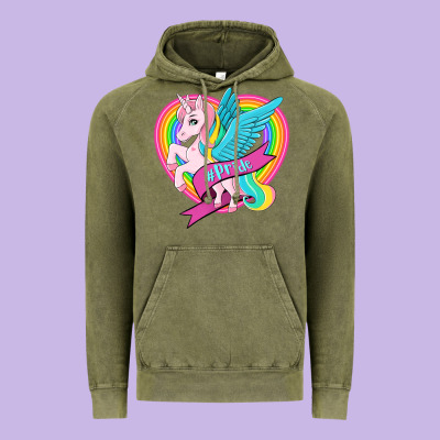 Pride Lgbtq Unicorn Vintage Hoodie Designed By Oliviacreatesart