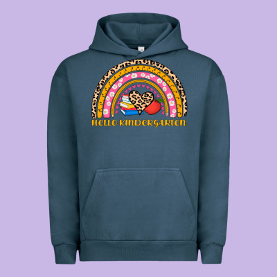 Back To School Rainbow Hello Kindergarten Urban Hoodie Designed By Adodesignshop