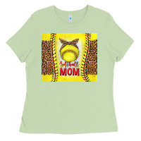 Matcha softball with leopard tumbler tbs Ladies Tee - TumblerDesignByShophia