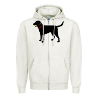 Oatmeal Heather Labrador Retriever Fetch, Black Lab Play Ball Zipper Hoodie - longCreatives