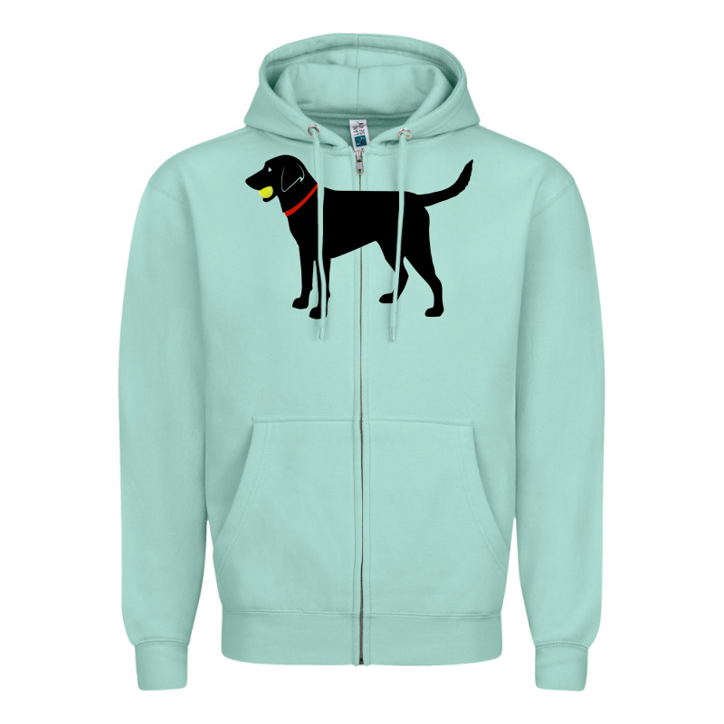 Labrador Retriever Fetch, Black Lab Play Ball Zipper Hoodie by longCreatives | Teevron