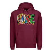 Burgundy Love Came Down Premium Hoodie - CowhideDigitalArt