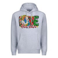 Heather Grey Love Came Down Premium Hoodie - CowhideDigitalArt