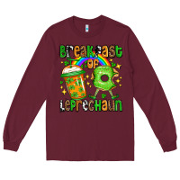 Burgundy St. Patrick's Breakfast of leprechaun Long Sleeve Tee - OliviaCreatesArt