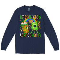 Navy St. Patrick's Breakfast of leprechaun Long Sleeve Tee - OliviaCreatesArt