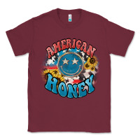 Burgundy American honey smiley Classic Tee - HowdyJamesFarm