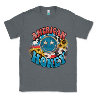 Charcoal Heather American honey smiley Classic Tee - HowdyJamesFarm